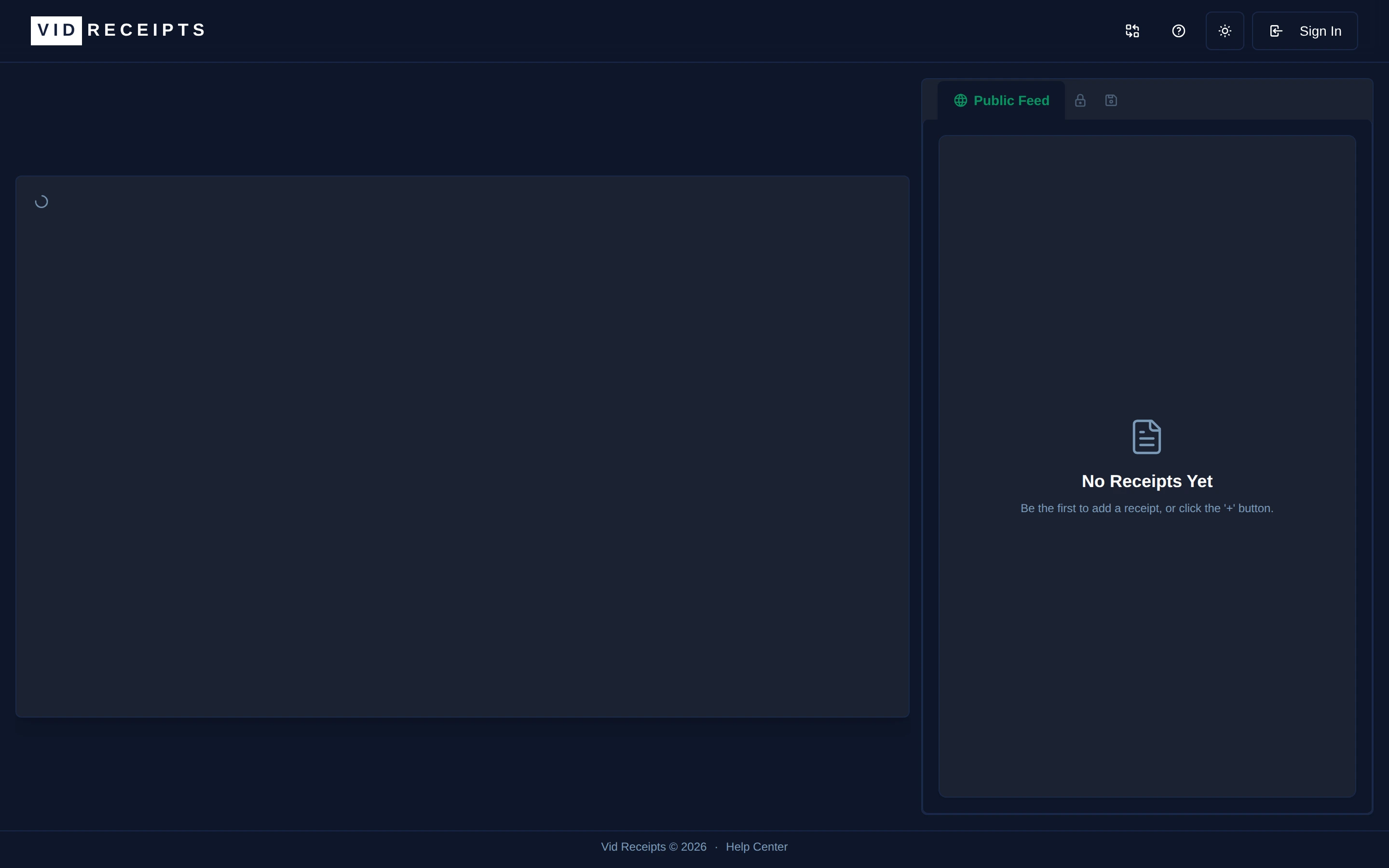 A video page showing the receipt feed alongside the video player